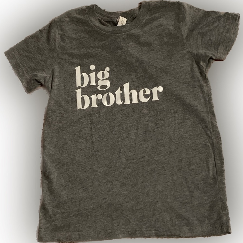 Big Brother by Bella Canvas Soft Gray short sleeve t-shirt Boy’s M 10-12 Medium